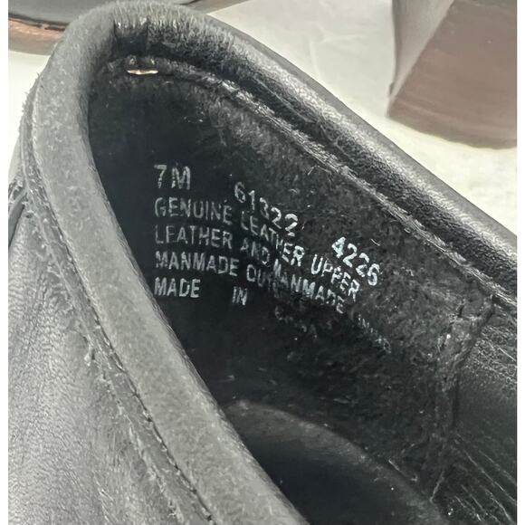 Timberland Everleigh Black Leather Chunky Heel Slip On Loafer Comfort Shoes 7M - Picture 8 of 11